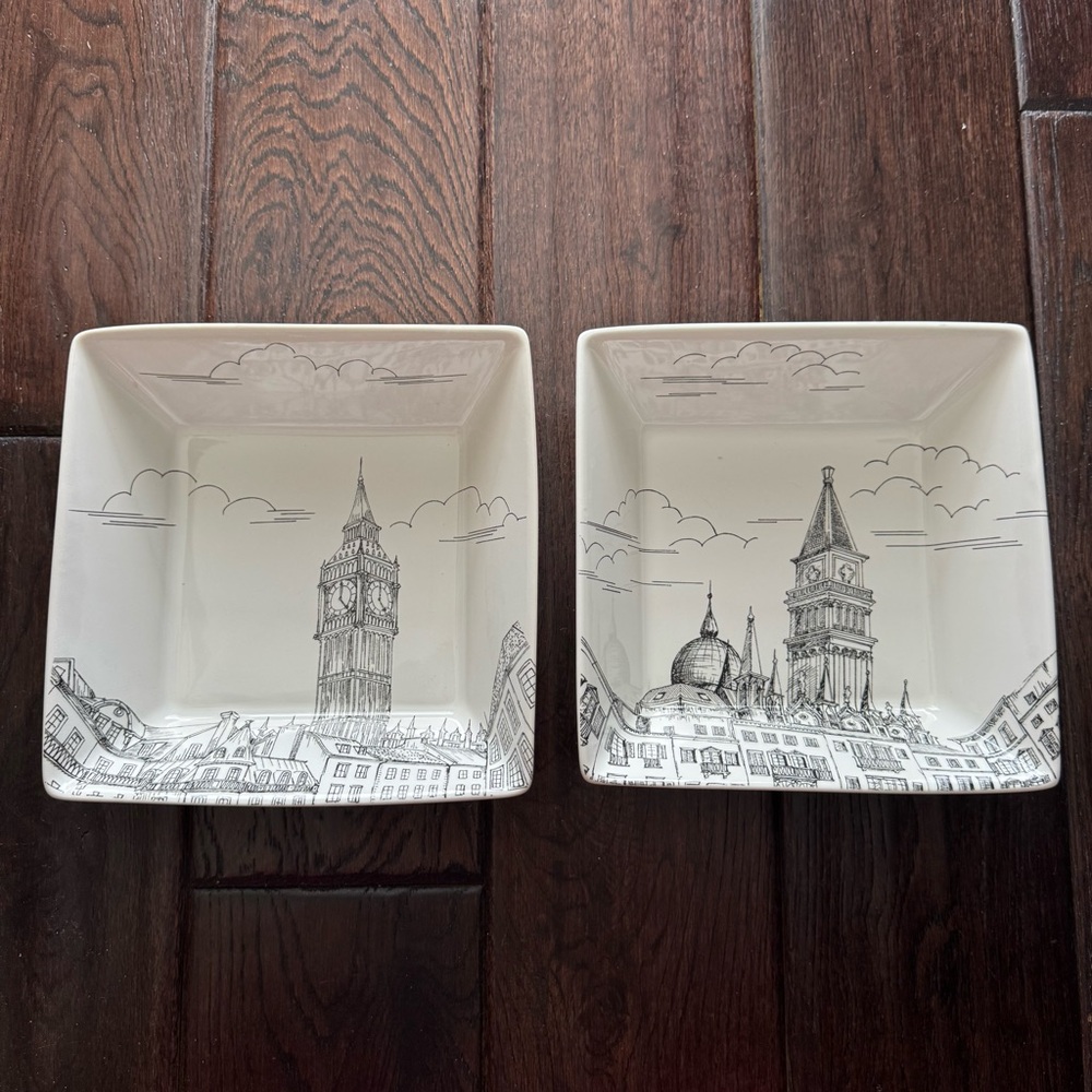 222 Fifth City Scenes - TWO Bowls London and Venice